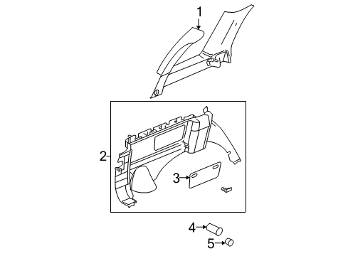 2004 Oldsmobile Bravada Interior Trim - Quarter Panels Diagram