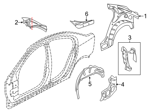 2015 Chevy SS Inner Structure - Quarter Panel Diagram