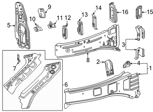 2020 Chevy Silverado 2500 HD Inner Components - Fender Diagram