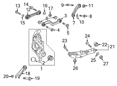 2019 Buick Regal TourX Rear Suspension, Control Arm Diagram 3 - Thumbnail