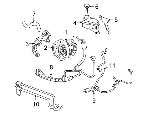 2007 Cadillac STS P/S Pump & Hoses, Steering Gear & Linkage Diagram