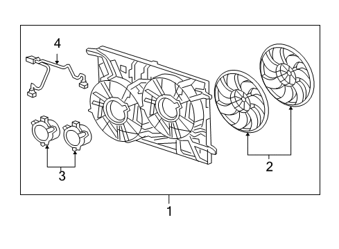 2010 GMC Acadia Cooling System, Radiator, Water Pump, Cooling Fan Diagram