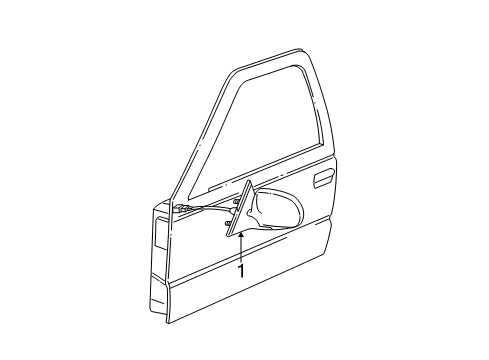 1998 GMC Jimmy Mirror,Outside Rear View Diagram for 15151119