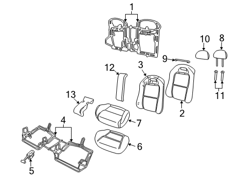 2006 Pontiac GTO Pad,Rear Seat Back Cushion Diagram for 92144769