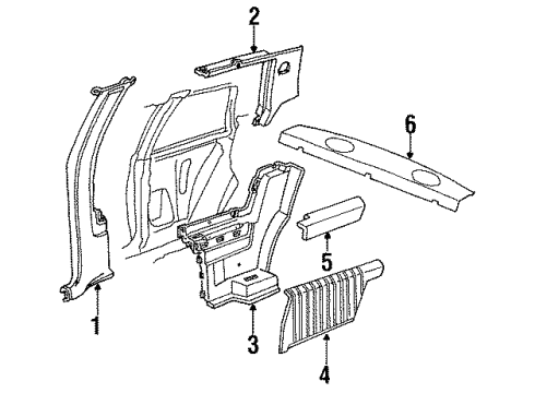 1984 Buick Century Interior Trim - Quarter Panels Diagram 1 - Thumbnail