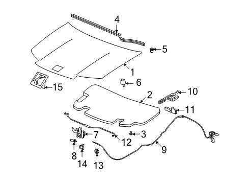 2006 Saturn Ion Hood & Components, Exterior Trim, Body Diagram 2 - Thumbnail