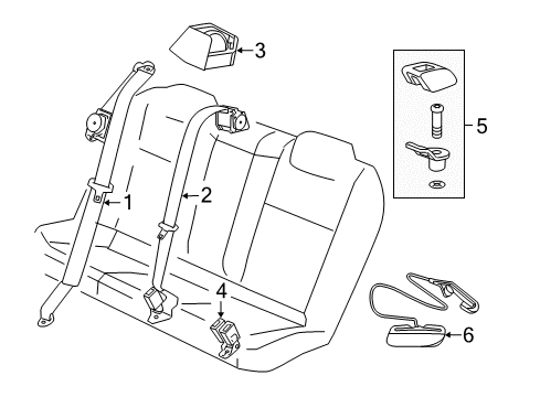 2014 Chevy Caprice Belt Kit,Rear Seat (Retractor Side) *Jet Bla*Black Diagram for 19301664