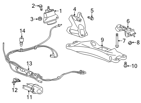 2018 Chevy Camaro Engine & Trans Mounting Diagram 1 - Thumbnail