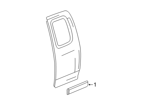 2012 GMC Canyon Exterior Trim - Rear Door Diagram 2 - Thumbnail