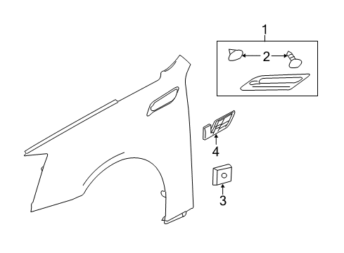 2012 Cadillac CTS Exterior Trim - Fender Diagram 3 - Thumbnail