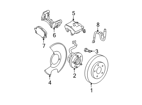 2008 Chevy Malibu Brake Components, Brakes Diagram 3 - Thumbnail