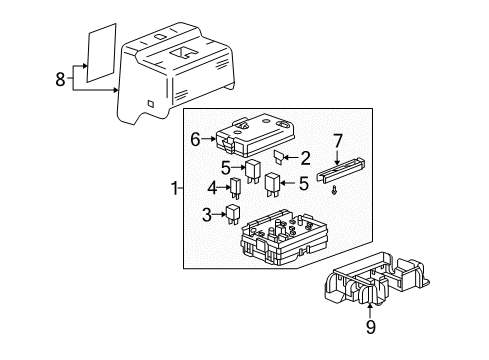 2004 Buick Rainier Block,Body & Instrument Panel Wiring Harness Junction Diagram for 15197529