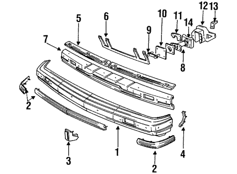 1995 Buick Century Deflector, Radiator Air Lower Diagram for 10038241