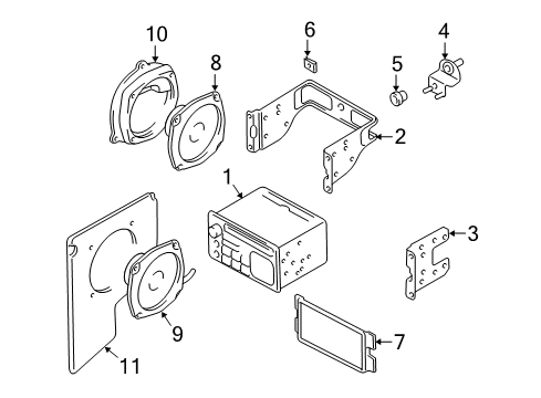 2000 Chevy Tracker Speaker Asm,Front (On Esn) Diagram for 30024015