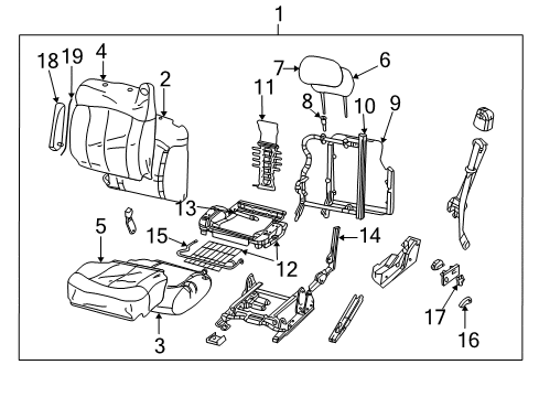 2005 Chevy Tahoe Front Seat Components Diagram 4 - Thumbnail