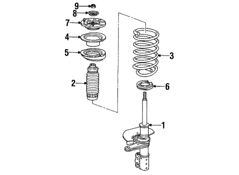 1997 Oldsmobile Achieva Struts & Suspension Components - Front Diagram