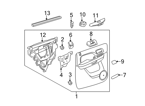 2008 GMC Sierra 1500 Panel Assembly, Rear Side Door Trim *Cashmere Diagram for 20895874