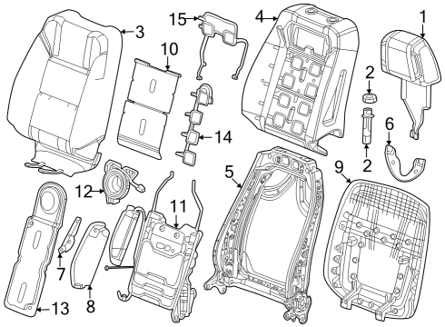 2024 GMC Sierra 3500 HD Driver Seat Components Diagram