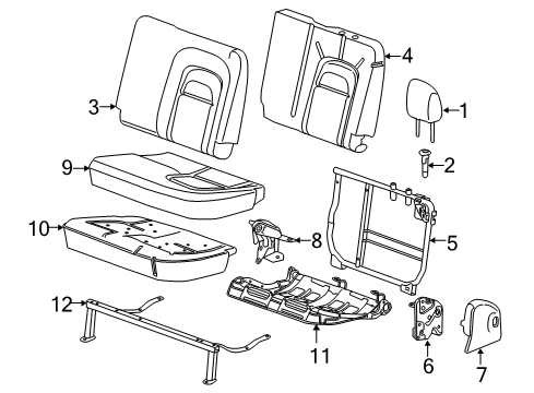 2015 Chevy Colorado Cover Assembly, Rear Seat Back *Dark Ash Gre Diagram for 23455731