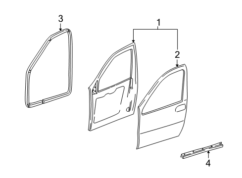 2005 Buick Terraza Front Door, Body Diagram