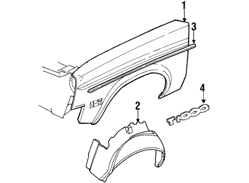 1986 Pontiac T1000 Panel,Front Wheelhouse Diagram for 363078