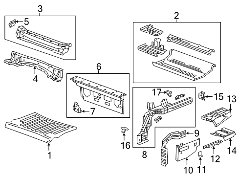 2018 Cadillac CT6 Panel Assembly, R/Flr Rr Diagram for 23196759