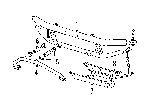 1991 GMC Syclone Bumper, Front Diagram for 15580434