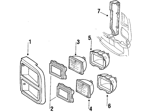 1989 Chevy P20 Headlamps Diagram 1 - Thumbnail