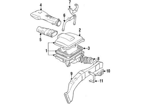 1998 Chevy Tracker Duct,Air Cleaner Resonator Diagram for 30011267