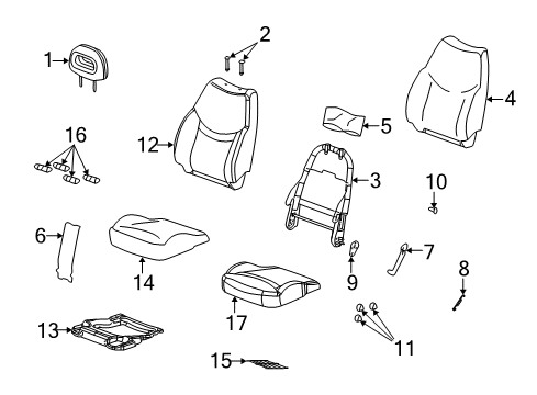 2007 Saturn Ion Front Seat Components Diagram