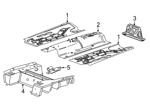 2020 Chevy Trax Pillars, Rocker & Floor - Floor & Rails Diagram