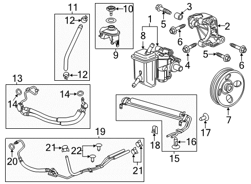 2012 Chevy Impala Cooler Assembly, P/S Fluid Diagram for 22846972