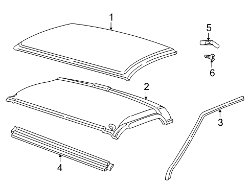 1995 Chevy K3500 Molding Assembly, Roof Outer Panel Joint Diagram for 15588446