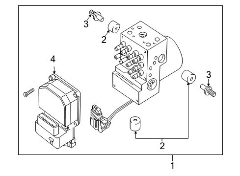 2005 Pontiac GTO Brake Pressure Modulator Valve (W/Electronic Brake Control Module) Diagram for 92155958