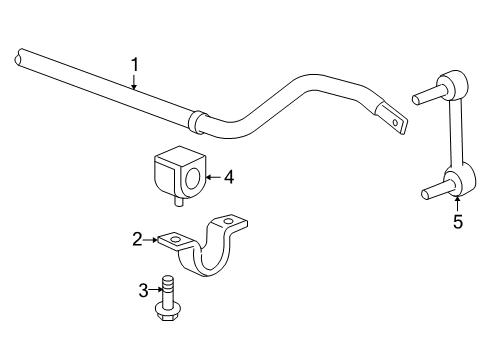 2007 Hummer H3 Stabilizer Bar & Components - Front Diagram