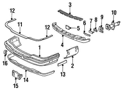 1994 Buick Park Avenue Front Bumper Diagram 1 - Thumbnail