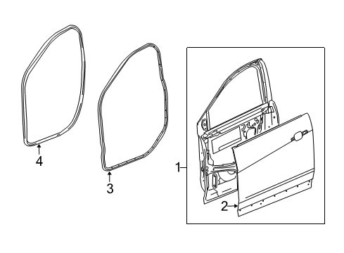 2018 Chevy Traverse Front Door, Body Diagram