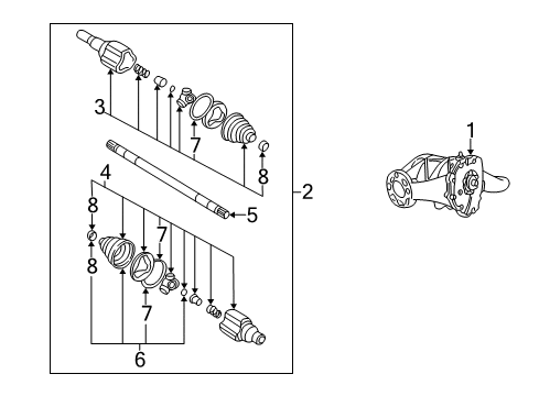 2003 Buick Rendezvous Axle & Differential - Rear Diagram