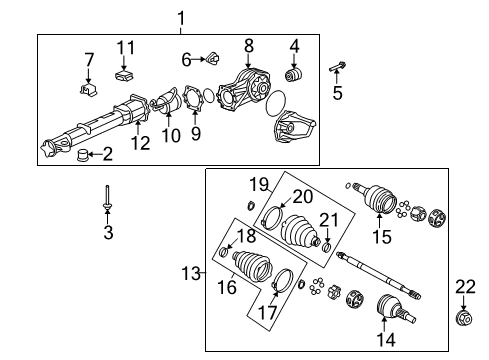 2008 Saturn Outlook Axle & Differential - Rear Diagram