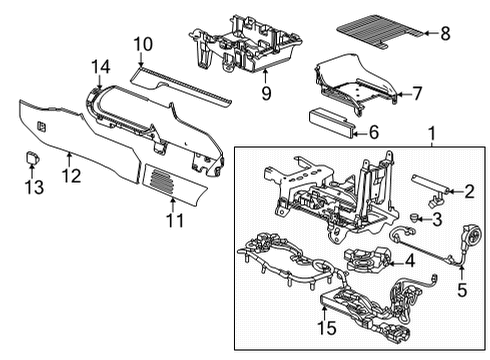 2022 GMC Yukon XL Liner, F/Flr Cnsl Ctr Compt *Jet Black Diagram for 84564179