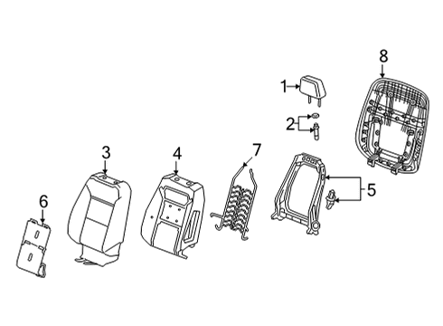 2021 Cadillac Escalade ESV Driver Seat Components Diagram 1 - Thumbnail