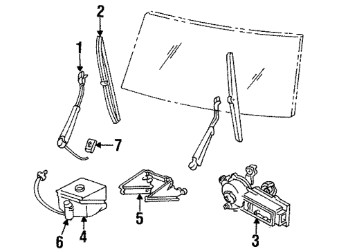 1993 Chevy G30 Wiper & Washer Components Diagram