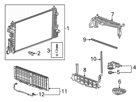 2022 Chevy Trailblazer Radiator & Components Diagram