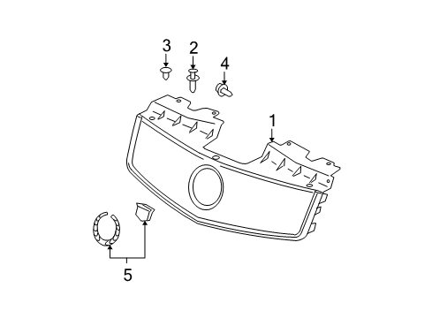 2007 Cadillac CTS Grille & Components Diagram 2 - Thumbnail