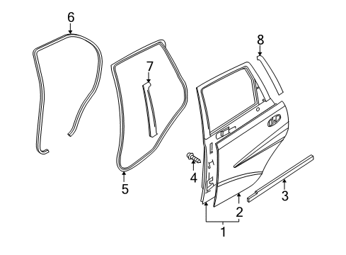 2005 Chevy Aveo Rear Door, Body Diagram 1 - Thumbnail