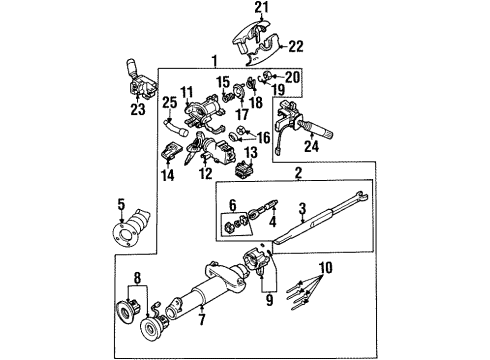 1992 Oldsmobile Achieva Housing,Steering Column Diagram for 26020239