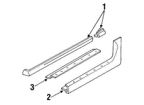 1990 Pontiac Grand Prix Clip, Rocker Panel Molding Diagram for 10091281