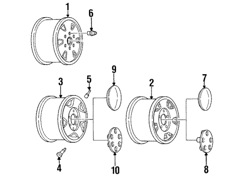 1994 GMC C2500 Wheels, Covers & Trim Diagram 8 - Thumbnail