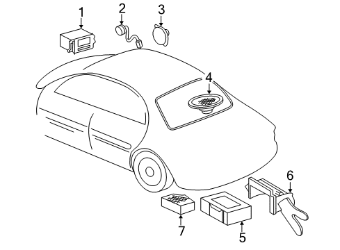 2000 Pontiac Bonneville Speaker Assembly, Radio Front Side Door Diagram for 25659196