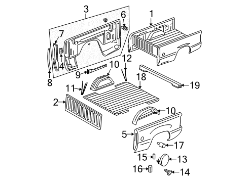 2005 GMC Sierra 1500 Bolt/Screw, Fuel Tank Filler Door Diagram for 15073520